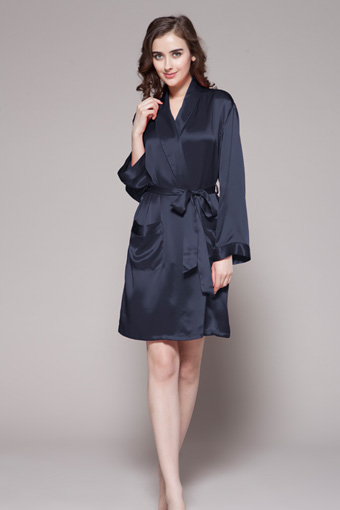 mid length satin robe