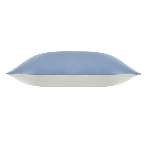 19 Momme Contrast Color Charmeuse Silk Pillowcase Light Blue & White (model:4105)