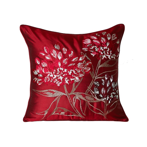 19mm Dupion Silk Pillow Cover Ginkgo Embroidered (model:1201)