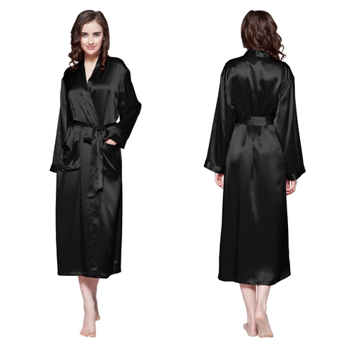 22 Momme Classic Full Length Silk Robe (model:2111)