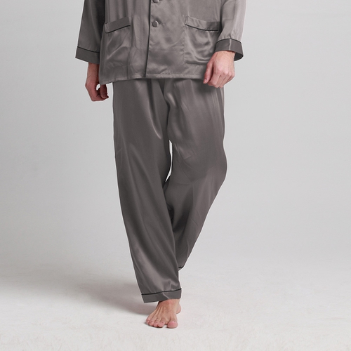 22 Momme Contra Trim Full Length Silk Pants (model:2312)