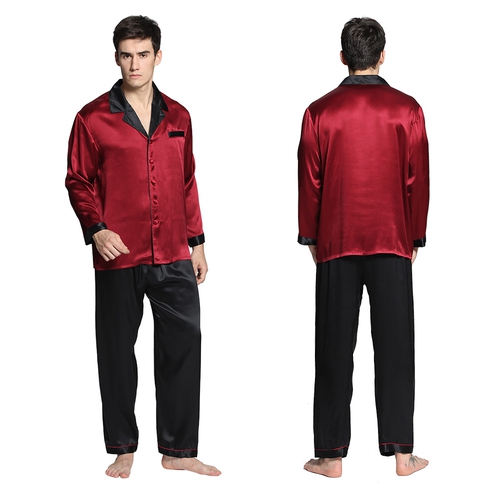 22 Momme Deep Contra Silk Pajamas Set For Men (model:2313)
