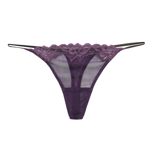 Soft Embroidery & Mesh Silk Thong (model:5004)