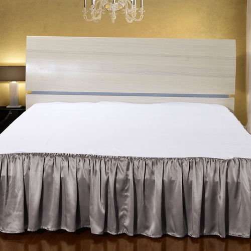 Cache Sommier en Soie 19 Momme Gris Argenté