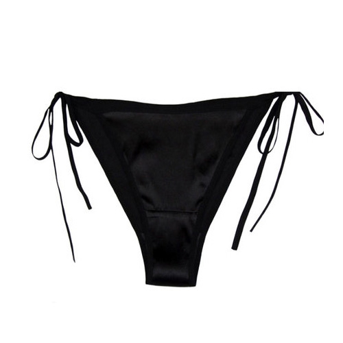 String en Soie Ficelle Bikini Noir