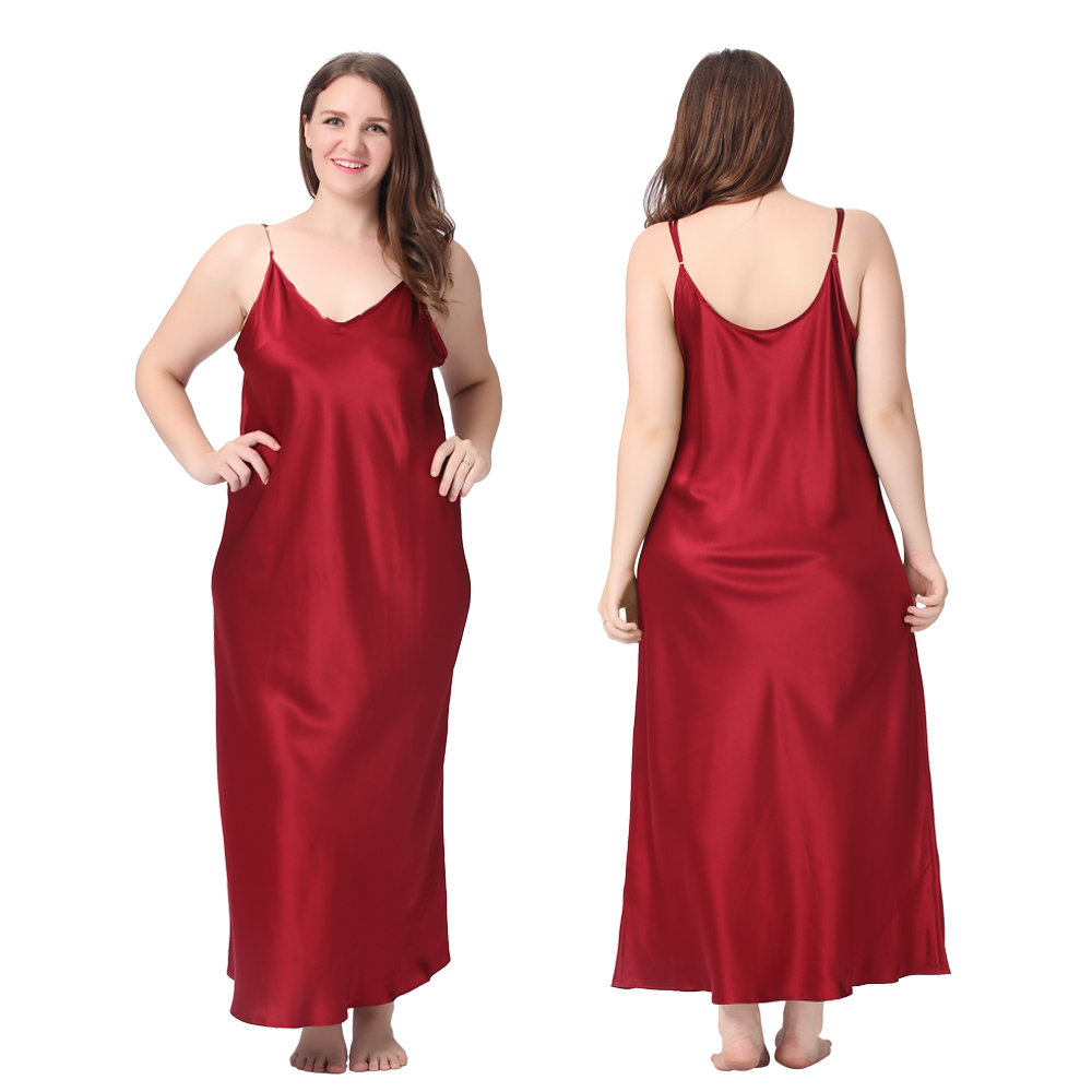 Lilysilk Womens Silk Pajamas Long Nightgown Dressing Gown Elegant Plus ...