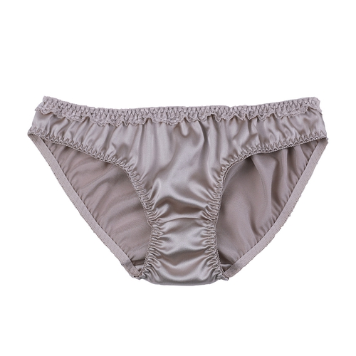 Low Rise Silk Panty with Lace Trimming